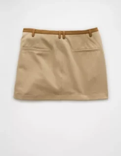 AE Stretch High-Waisted A-Line Mini Skort Cream -American Eagle Fashion 0315 5070 106 b