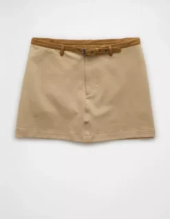 AE Stretch High-Waisted A-Line Mini Skort Cream -American Eagle Fashion 0315 5070 106 f