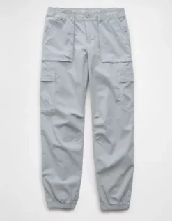 AE Stretch High-Waisted Baggy Cargo Jogger Blue Mist 7 AE Stretch High-Waisted Baggy Cargo Jogger Blue Mist -American Eagle Fashion 0322 5429 409 f
