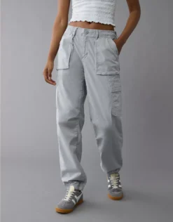 AE Stretch High-Waisted Baggy Cargo Jogger Blue Mist