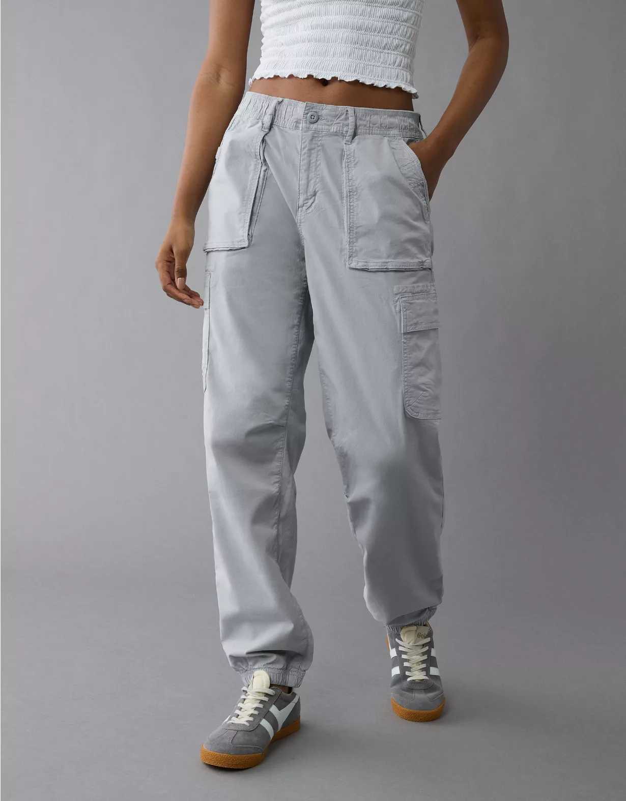 AE Stretch High-Waisted Baggy Cargo Jogger Blue Mist 1 AE Stretch High-Waisted Baggy Cargo Jogger Blue Mist