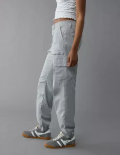 AE Stretch High-Waisted Baggy Cargo Jogger Blue Mist 9 AE Stretch High-Waisted Baggy Cargo Jogger Blue Mist -American Eagle Fashion 0322 5429 409 os