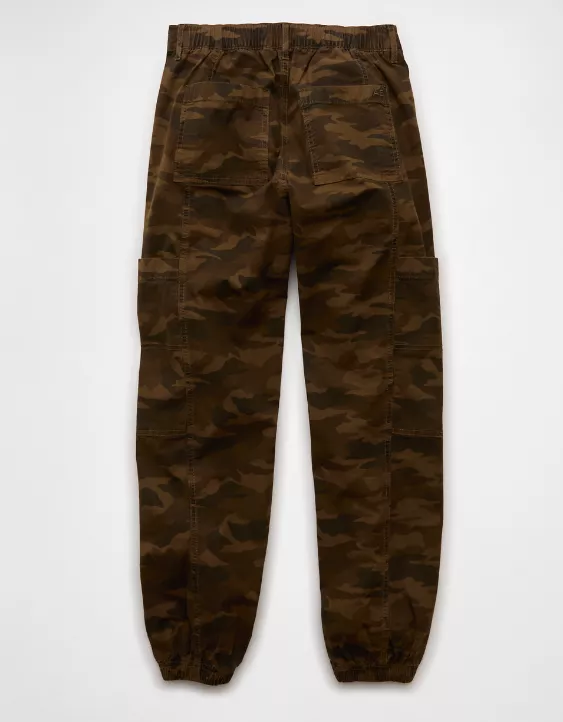 AE Stretch High-Waisted Baggy Cargo Jogger Camo Green 4 AE Stretch High-Waisted Baggy Cargo Jogger Camo Green - Image 4