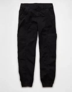 AE Snappy Stretch High-Waisted Baggy Cargo Jogger Onyx Black 7 AE Snappy Stretch High-Waisted Baggy Cargo Jogger Onyx Black -American Eagle Fashion 0322 5538 016 f