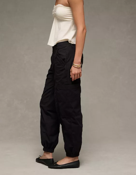 AE Snappy Stretch High-Waisted Baggy Cargo Jogger Onyx Black 5 AE Snappy Stretch High-Waisted Baggy Cargo Jogger Onyx Black - Image 5
