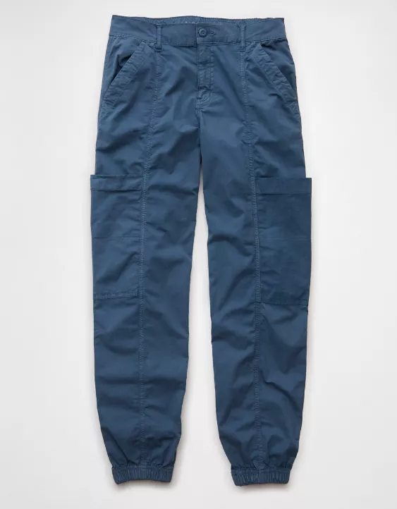 AE Snappy Stretch High-Waisted Baggy Cargo Jogger Navy 3 AE Snappy Stretch High-Waisted Baggy Cargo Jogger Navy - Image 3