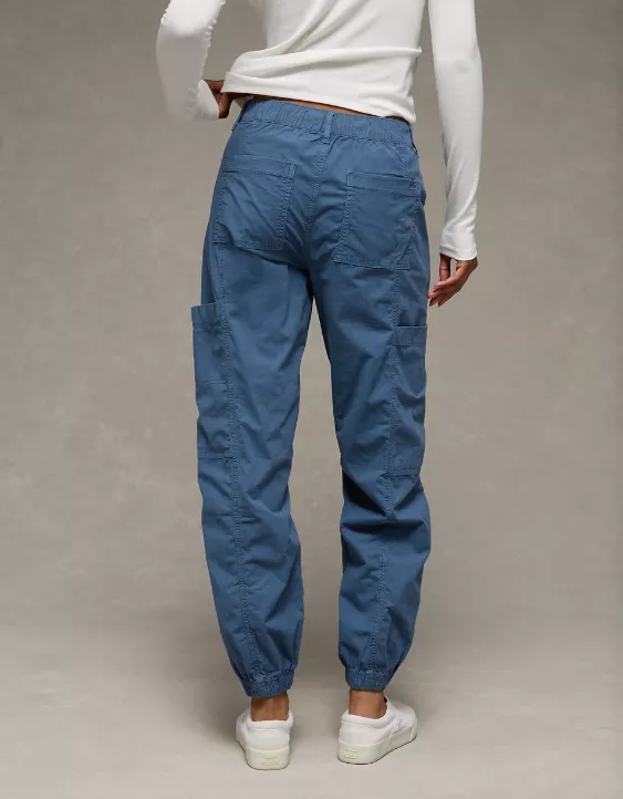 AE Snappy Stretch High-Waisted Baggy Cargo Jogger Navy 2 AE Snappy Stretch High-Waisted Baggy Cargo Jogger Navy - Image 2