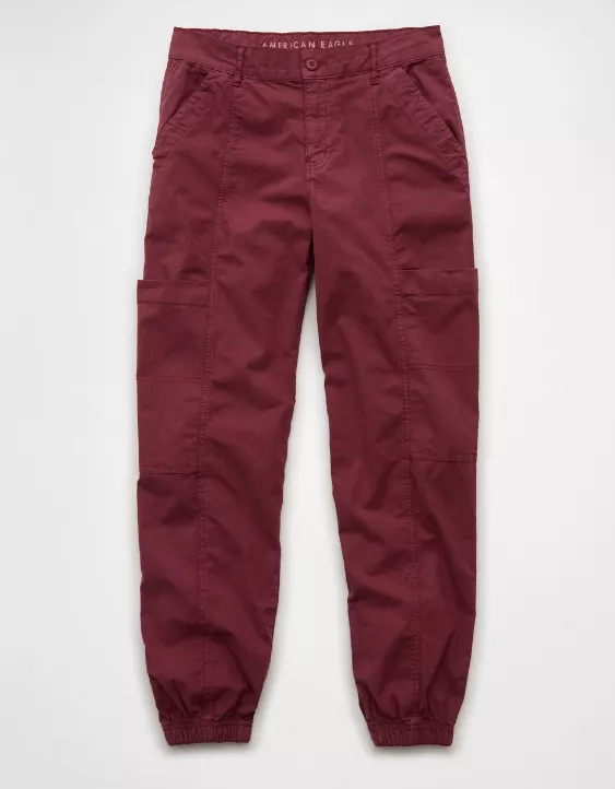 AE Snappy Stretch High-Waisted Baggy Cargo Jogger Wine 3 AE Snappy Stretch High-Waisted Baggy Cargo Jogger Wine - Image 3