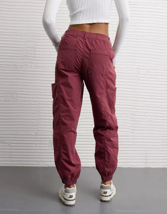 AE Snappy Stretch High-Waisted Baggy Cargo Jogger Wine 2 AE Snappy Stretch High-Waisted Baggy Cargo Jogger Wine - Image 2