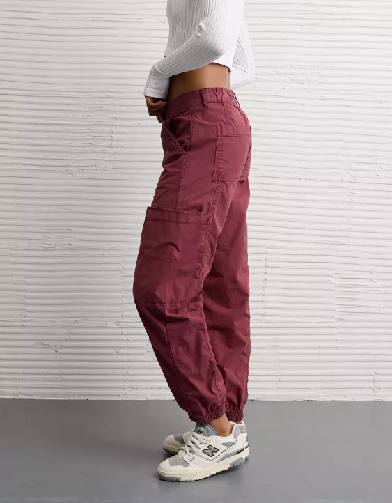 AE Snappy Stretch High-Waisted Baggy Cargo Jogger Wine 5 AE Snappy Stretch High-Waisted Baggy Cargo Jogger Wine - Image 5