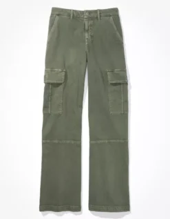 AE Stretch Curvy High-Waisted Baggy Wide-Leg Cargo Pant -American Eagle Fashion 0323 5039 309 f