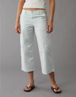AE Stretch Low-Rise Straight Crop Pant Light Blue