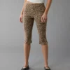 AE Stretch Low-Rise Leopard Capri Pant Brown