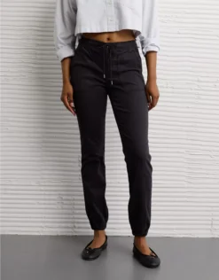 AE Stretch High-Waisted Jegging Jogger Onyx Black