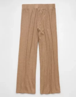 AE High-Waisted Knit Lounge Pant Light Brown -American Eagle Fashion 0329 5235 026 b
