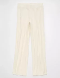 AE High-Waisted Knit Lounge Pant Cream -American Eagle Fashion 0329 5235 106 f