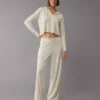AE High-Waisted Knit Lounge Pant Cream