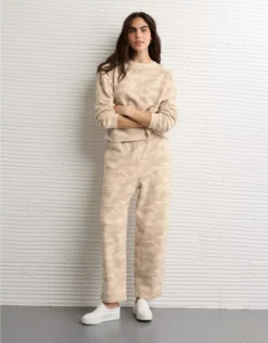 AE Everyday Luxe Barrel Sweatpant Oatmeal Heather