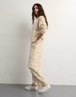 AE Everyday Luxe Barrel Sweatpant Oatmeal Heather -American Eagle Fashion 0329 5546 864 os