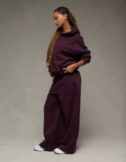 AE Everyday Luxe Wide-Leg Sweatpant Jet Indigo -American Eagle Fashion 0329 5558 502 os