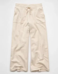 AE Everyday Luxe Wide-Leg Sweatpant Sand -American Eagle Fashion 0329 5559 209 f