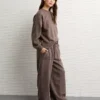 AE Everyday Luxe Wide-Leg Sweatpant Chocolate