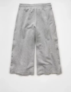 AE Stretch Knit Culotte Pant Medium Heather Gray -American Eagle Fashion 0329 8317 012 b