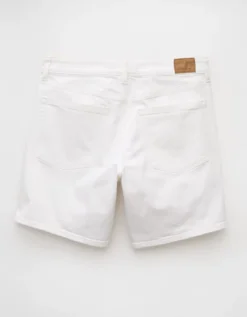 AE 8" Dreamy Drape Stretch Low-Rise Baggy Jort White -American Eagle Fashion 0331 8364 100 b