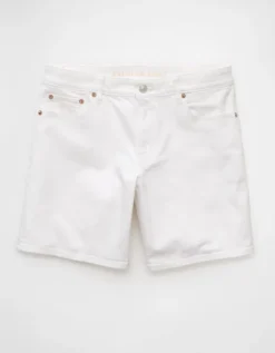 AE 8" Dreamy Drape Stretch Low-Rise Baggy Jort White -American Eagle Fashion 0331 8364 100 f