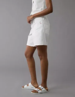 AE 8" Dreamy Drape Stretch Low-Rise Baggy Jort White -American Eagle Fashion 0331 8364 100 os