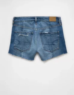 AE Stretch Colorblock Ripped Denim Perfect Shortie Dark Shadow -American Eagle Fashion 0333 8251 004 b