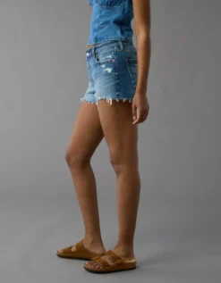 AE Stretch Colorblock Ripped Denim Perfect Shortie Dark Shadow -American Eagle Fashion 0333 8251 004 os