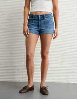 AE Stretch Denim Perfect Shortie Medium Tinted Indigo -American Eagle Fashion 0333 8442 471 d2