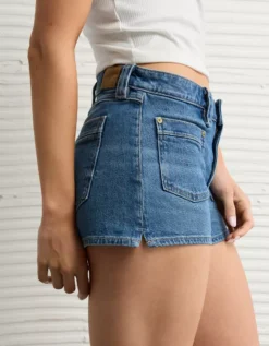 AE Stretch Denim Perfect Shortie Medium Tinted Indigo -American Eagle Fashion 0333 8442 471 os