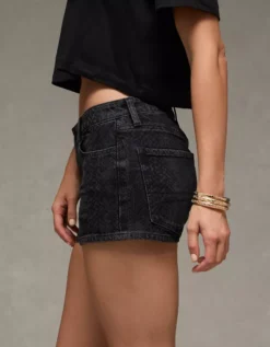 AE Stretch Denim Perfect Shortie Black -American Eagle Fashion 0333 8497 001 os