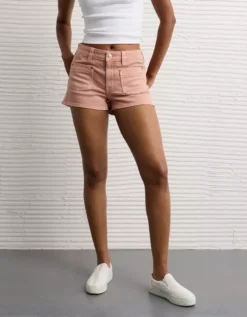 AE Stretch Denim Perfect Shortie Coral -American Eagle Fashion 0333 8498 199 d2