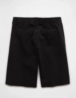 AE 11" Stretch High-Waisted Trouser Short Black -American Eagle Fashion 0334 8359 001 b