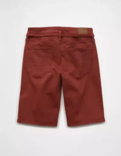 AE 11" Stretch High-Waisted Short Brick Red -American Eagle Fashion 0334 8361 622 b