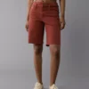 AE 11" Stretch High-Waisted Short Brick Red