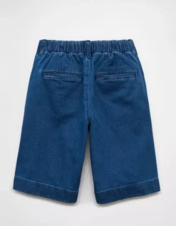 AE 11" Stretch High-Waisted Denim Trouser Short Medium Wash -American Eagle Fashion 0334 8369 936 b