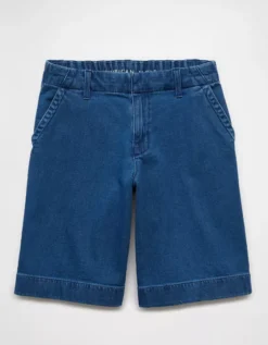 AE 11" Stretch High-Waisted Denim Trouser Short Medium Wash -American Eagle Fashion 0334 8369 936 f