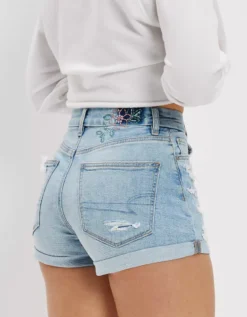 AE Stretch Curvy Denim Mom Shorts -American Eagle Fashion 0337 7378 915 ob