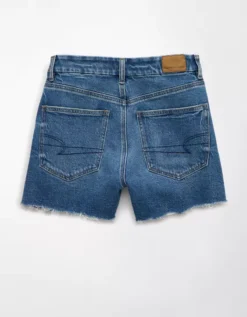 AE Stretch Curvy Crossover Denim Mom Short Medium Vintage -American Eagle Fashion 0337 8224 914 b