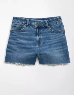 AE Stretch Curvy Crossover Denim Mom Short Medium Vintage -American Eagle Fashion 0337 8224 914 f