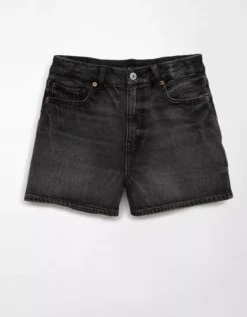 AE Strigid Curvy Denim Mom Short Washed Black -American Eagle Fashion 0337 8230 167 f