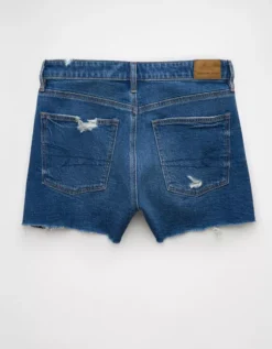 AE Strigid Ripped Denim Mom Short Medium Destroy -American Eagle Fashion 0338 8213 826 b