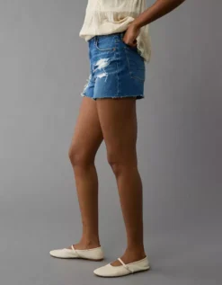 AE Strigid Ripped Denim Mom Short Medium Destroy -American Eagle Fashion 0338 8213 826 os