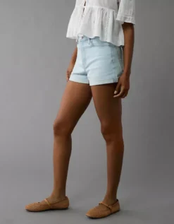 AE Stretch Denim Mom Short Light Wash -American Eagle Fashion 0338 8215 915 os