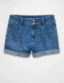 AE Strigid Denim Mom Short Medium Tinted -American Eagle Fashion 0338 8220 909 f