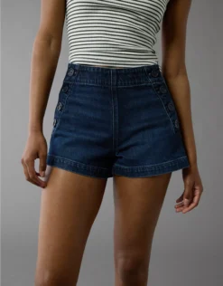 AE Stretch Denim Mom Short Dark Indigo